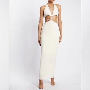 Nicha Diamante Cut Out Midi Dress (XS)